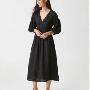 NWOT Michael Stars Isabella Gauze Midi Black Midi Dress Small